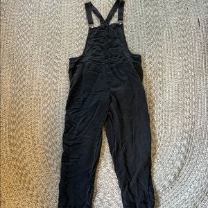 Aerie Black Denim Overalls